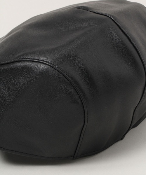 RAGEBLUE(レイジブルー)の「シンセティックレザー/ハンチングキャップ(ハンチング/ベレー帽・メンズ・ブラック・FREE)」の7枚目の写真