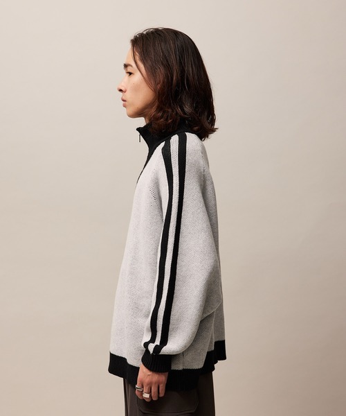 re_k by JUNRED（レクバイジュンレッド）の「re_k by JUNRED / ハーフジップトラックニット（ニット/セーター・メンズ・グリーン/ブラウン/ライトグレー・L/S/M）」の20枚目の写真