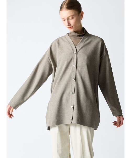 mizuiroind（ミズイロインド）の「mizuiro ind Vネックカーディガン（カーディガン/ボレロ・レディース・チャコールグレー/ブラック/グレー・FREE）」の3枚目の写真