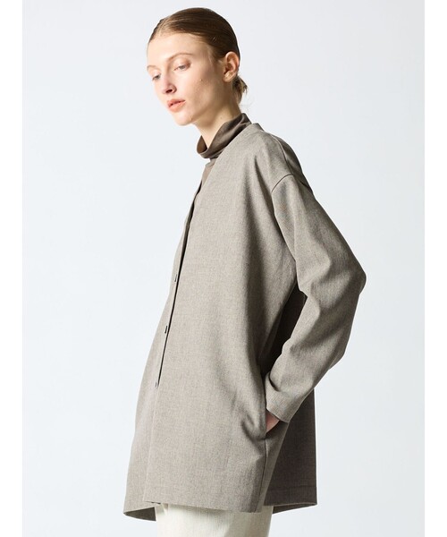 mizuiroind（ミズイロインド）の「mizuiro ind Vネックカーディガン（カーディガン/ボレロ・レディース・チャコールグレー/ブラック/グレー・FREE）」の4枚目の写真