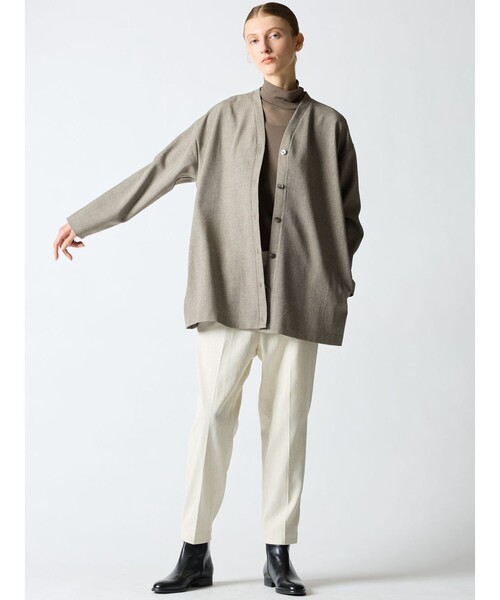 mizuiroind（ミズイロインド）の「mizuiro ind Vネックカーディガン（カーディガン/ボレロ・レディース・チャコールグレー/ブラック/グレー・FREE）」の7枚目の写真