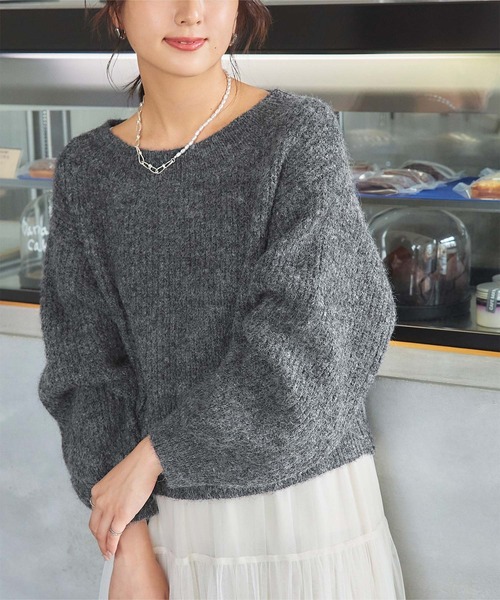 titivate（ティティベイト）の「ボートネックゆるニット（ニット