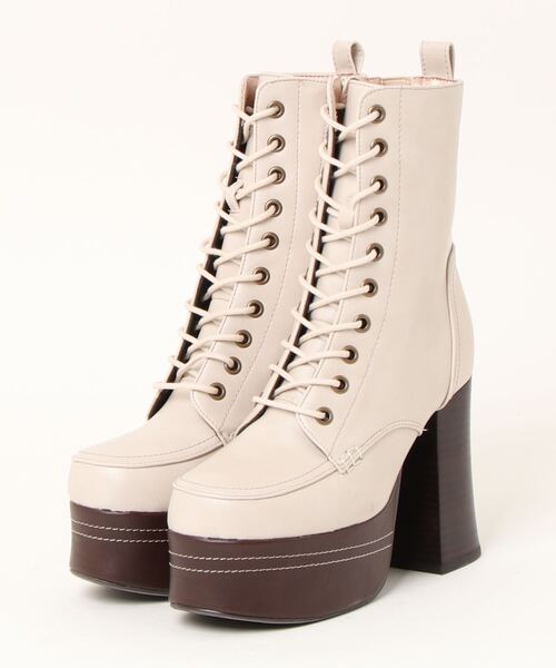 「YOSUKE/ヨースケ」厚底レースアップショートブーツ