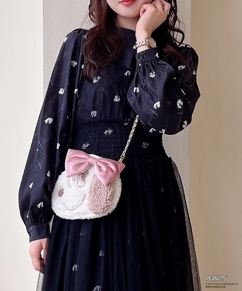 MIIA（ミーア）の「PEANUTS フェイスボアショルダーバッグ（ショルダーバッグ・レディース・ベージュ・FREE）」の2枚目の写真