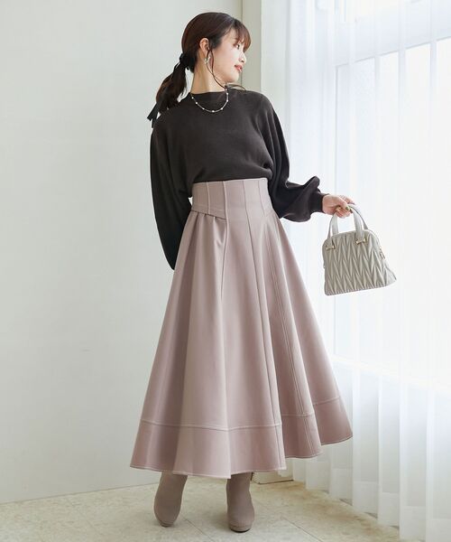 MAJESTIC LEGON（マジェスティックレゴン）の「【WEB限定XSサイズあり】ステッチフレアスカート（スカート・レディース・ベージュ/モカ/ブラック/ボルドー/ネイビー・SMALL/MEDIUM/X-SMALL）」の19枚目の写真