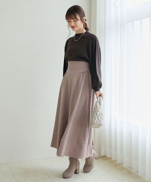 MAJESTIC LEGON（マジェスティックレゴン）の「【WEB限定XSサイズあり】ステッチフレアスカート（スカート・レディース・ベージュ/モカ/ブラック/ボルドー/ネイビー・SMALL/MEDIUM/X-SMALL）」の20枚目の写真