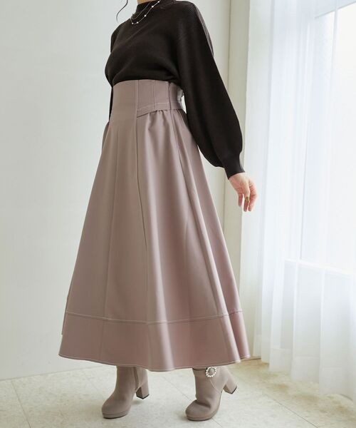 MAJESTIC LEGON（マジェスティックレゴン）の「【WEB限定XSサイズあり】ステッチフレアスカート（スカート・レディース・ベージュ/モカ/ブラック/ボルドー/ネイビー・SMALL/MEDIUM/X-SMALL）」の22枚目の写真