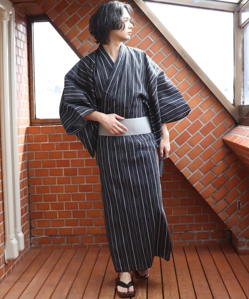 ８(eight)（エイト）の「しじら浴衣 単品（浴衣・メンズ・ブラック/ネイビー/ブルー/グレー/チャコールグレー/ダークネイビー/ブラック×グレー/キナリ/ワイン・LARGE/X-LARGE/MEDIUM）」の14枚目の写真
