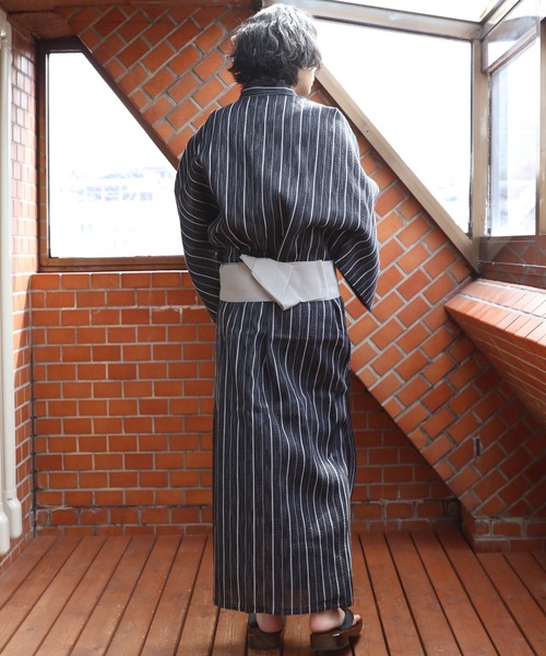 ８(eight)（エイト）の「しじら浴衣 単品（浴衣・メンズ・ブラック/ネイビー/ブルー/グレー/チャコールグレー/ダークネイビー/ブラック×グレー/キナリ/ワイン・LARGE/X-LARGE/MEDIUM）」の15枚目の写真