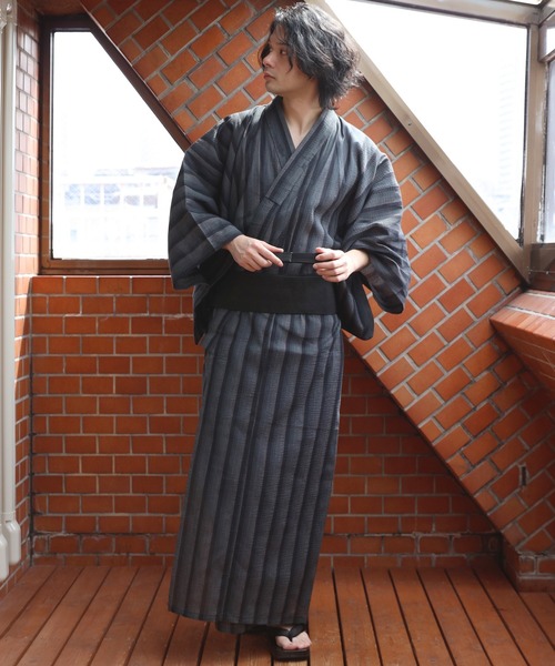 ８(eight)（エイト）の「しじら浴衣 単品（浴衣・メンズ・ブラック/ネイビー/ブルー/グレー/チャコールグレー/ダークネイビー/ブラック×グレー/キナリ/ワイン・LARGE/X-LARGE/MEDIUM）」の20枚目の写真