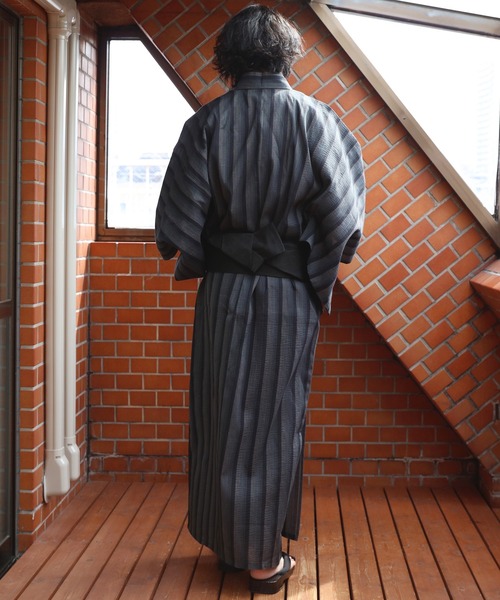 ８(eight)（エイト）の「しじら浴衣 単品（浴衣・メンズ・ブラック/ネイビー/ブルー/グレー/チャコールグレー/ダークネイビー/ブラック×グレー/キナリ/ワイン・LARGE/X-LARGE/MEDIUM）」の21枚目の写真
