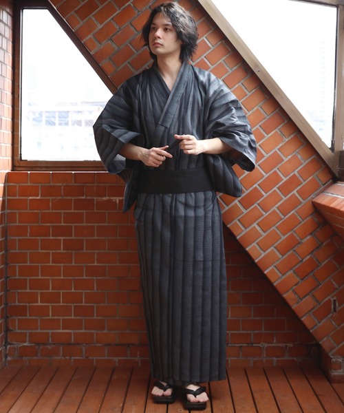 ８(eight)（エイト）の「しじら浴衣 単品（浴衣・メンズ・ブラック/ネイビー/ブルー/グレー/チャコールグレー/ダークネイビー/ブラック×グレー/キナリ/ワイン・LARGE/X-LARGE/MEDIUM）」の22枚目の写真