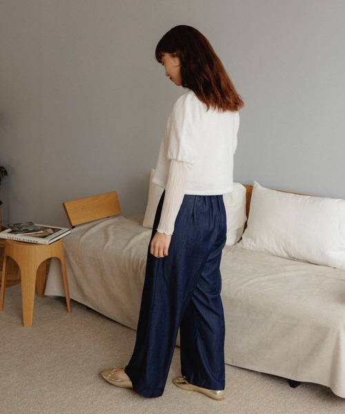 flower（フラワー）の「スウィートハーフニット（ニット/セーター・レディース・グレー/ホワイト/ピンク・FREE）」の5枚目の写真