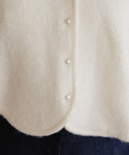 flower（フラワー）の「スウィートハーフニット（ニット/セーター・レディース・グレー/ホワイト/ピンク・FREE）」の9枚目の写真