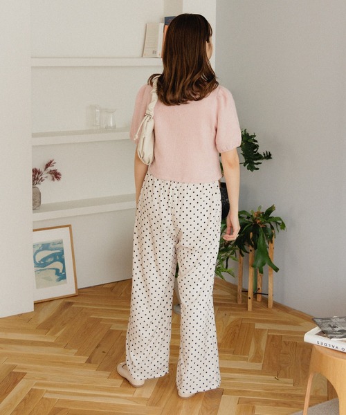 flower（フラワー）の「スウィートハーフニット（ニット/セーター・レディース・グレー/ホワイト/ピンク・FREE）」の12枚目の写真