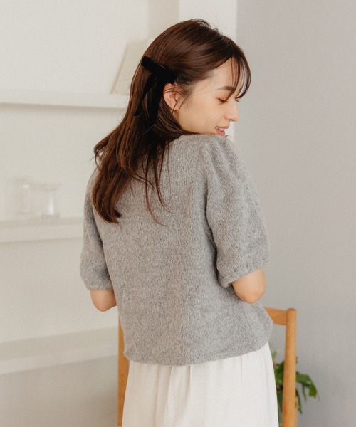 flower（フラワー）の「スウィートハーフニット（ニット/セーター・レディース・グレー/ホワイト/ピンク・FREE）」の20枚目の写真