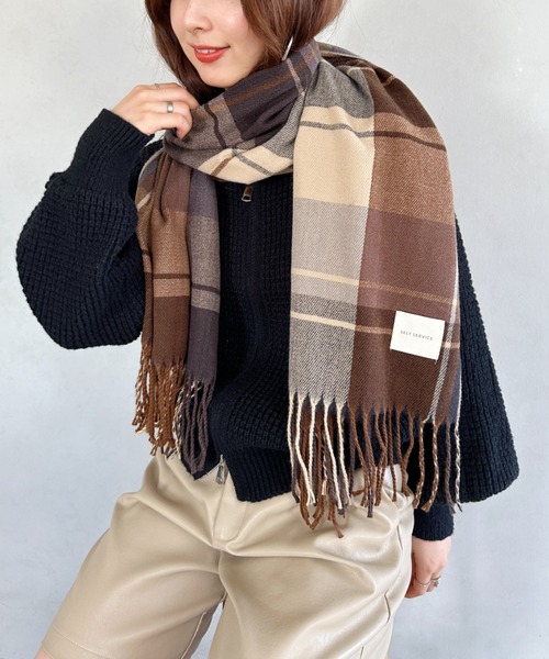 un+frame（アンフレーム）の「tartan check stall muffler／タータン