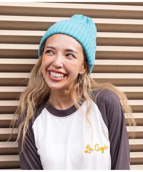 anap mimpi（アナップミンピ）の「リブニット帽（ニットキャップ/ビーニー・レディース・ブラック/ターコイズブルー/ベージュ・FREE）」の17枚目の写真