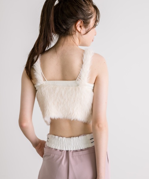 OLIVE des OLIVE（オリーブデオリーブ）の「ふわふわニットキャミソール　1032050240（キャミソール・レディース・チャコールグレー/オフホワイト/ピンク/グレイッシュベージュ・FREE）」の10枚目の写真