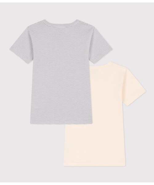 PETIT BATEAU（プチバトー）の「半袖Ｔシャツ２枚組（インナーウェア/肌着・キッズ・ホワイト系その他・10YEAR/8YEAR/6YEAR/12YEAR）」の2枚目の写真