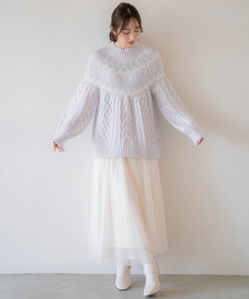 NOELA（ノエラ）の「ジャガードケーブルニット（ニット/セーター