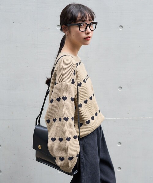 FREAK'S STORE（フリークスストア）の「ラインハート柄 ニット（ニット/セーター・レディース・ベージュ/オフホワイト/ブラック・ﾌﾘ-）」の16枚目の写真