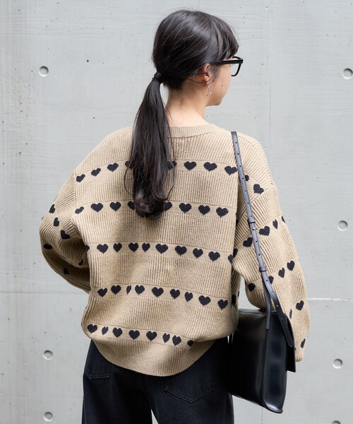 FREAK'S STORE（フリークスストア）の「ラインハート柄 ニット（ニット/セーター・レディース・ベージュ/オフホワイト/ブラック・ﾌﾘ-）」の17枚目の写真