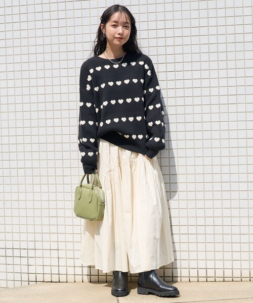 FREAK'S STORE（フリークスストア）の「ラインハート柄 ニット（ニット/セーター・レディース・ベージュ/オフホワイト/ブラック・ﾌﾘ-）」の19枚目の写真