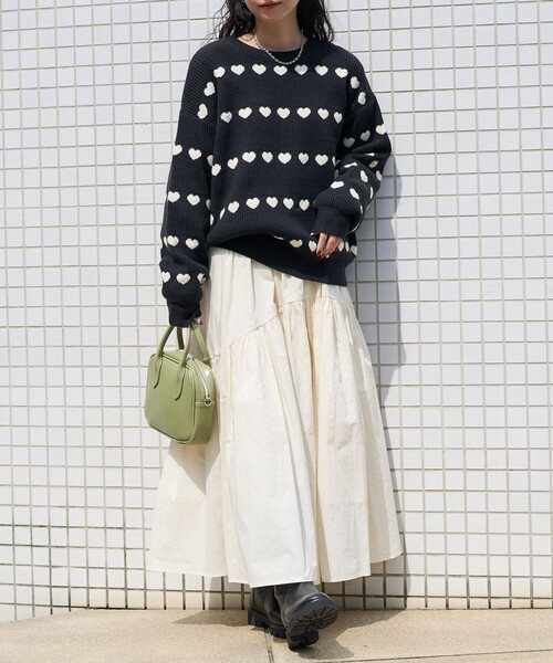 FREAK'S STORE（フリークスストア）の「ラインハート柄 ニット（ニット/セーター・レディース・ベージュ/オフホワイト/ブラック・ﾌﾘ-）」の20枚目の写真