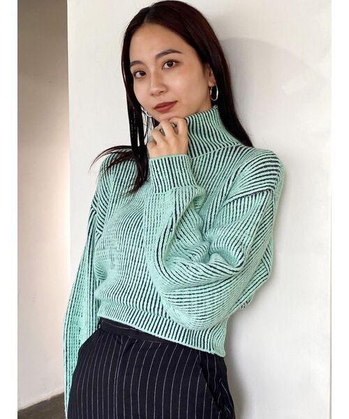 EMODA（エモダ）の「ハイネックバルキーニット（ニット/セーター・レディース・アイボリー/ブラック/レッド/ミント/ブルー・FREE）」の8枚目の写真