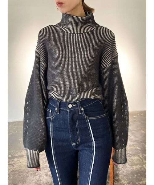 EMODA エモダ バルキーボトルネックニット オーバーサイズ ニット EMODA エモダ ニット レディース 長袖 冬 バルキー フリンジ