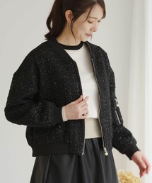 toki doki（トキドキ）の「ツイードジップジャケット（テーラードジャケット）」