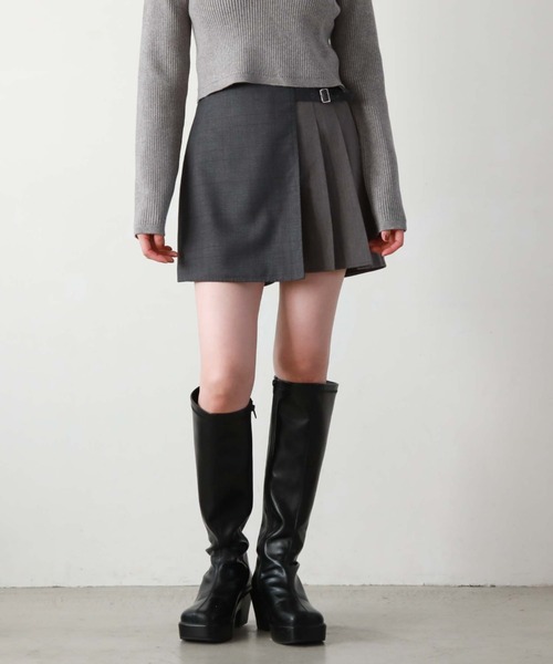 archives（アルシーヴ）の「ラップチェックプリーツスカパン（スカート・レディース・ブラウン/グレー/ブラック・MEDIUM）」の13枚目の写真
