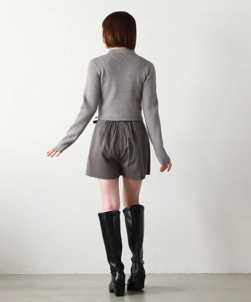 archives（アルシーヴ）の「ラップチェックプリーツスカパン（スカート・レディース・ブラウン/グレー/ブラック・MEDIUM）」の17枚目の写真