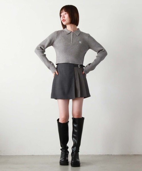 archives（アルシーヴ）の「ラップチェックプリーツスカパン（スカート・レディース・ブラウン/グレー/ブラック・MEDIUM）」の16枚目の写真