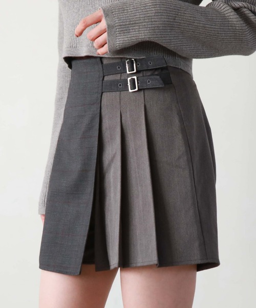 archives（アルシーヴ）の「ラップチェックプリーツスカパン（スカート・レディース・ブラウン/グレー/ブラック・MEDIUM）」の10枚目の写真