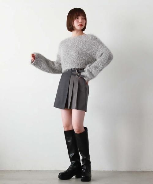 archives（アルシーヴ）の「ラップチェックプリーツスカパン（スカート・レディース・ブラウン/グレー/ブラック・MEDIUM）」の19枚目の写真