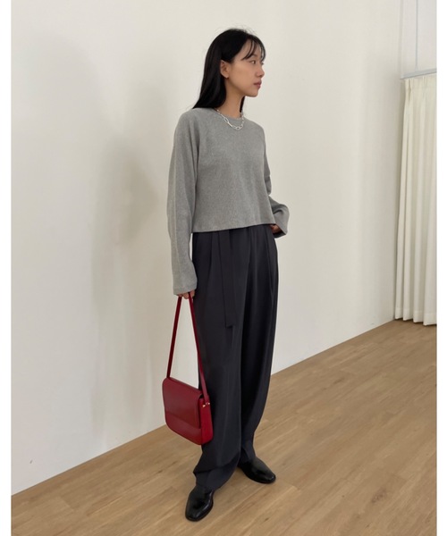 Didot.showroom（ディドット ショールーム）の「ラグラン ワッフル ロンT（Tシャツ/カットソー・レディース・オートミール/グレー/ネイビー・FREE）」の8枚目の写真