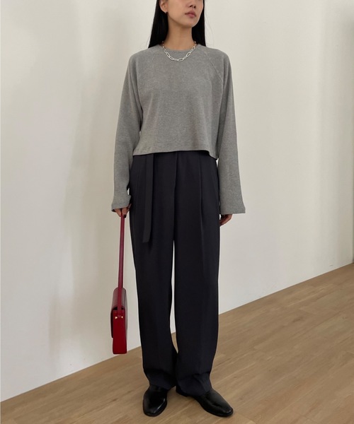 Didot.showroom（ディドット ショールーム）の「ラグラン ワッフル ロンT（Tシャツ/カットソー・レディース・オートミール/グレー/ネイビー・FREE）」の5枚目の写真
