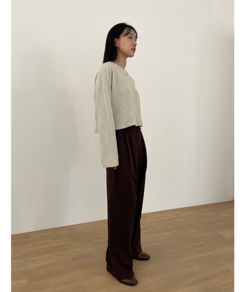 Didot.showroom（ディドット ショールーム）の「ラグラン ワッフル ロンT（Tシャツ/カットソー・レディース・オートミール/グレー/ネイビー・FREE）」の11枚目の写真