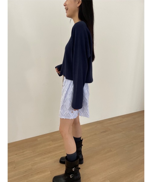 Didot.showroom（ディドット ショールーム）の「ラグラン ワッフル ロンT（Tシャツ/カットソー・レディース・オートミール/グレー/ネイビー・FREE）」の18枚目の写真