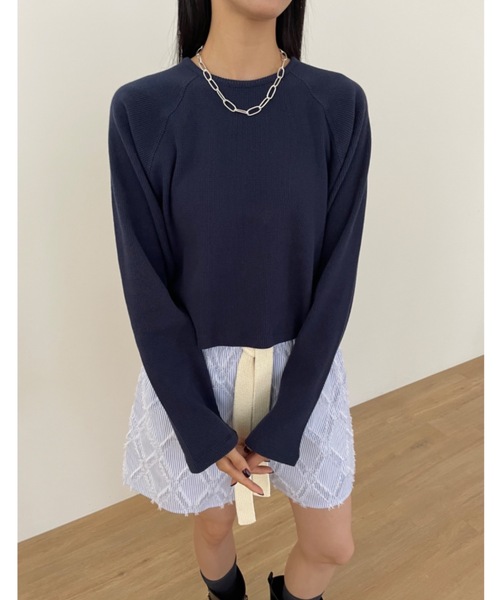 Didot.showroom（ディドット ショールーム）の「ラグラン ワッフル ロンT（Tシャツ/カットソー・レディース・オートミール/グレー/ネイビー・FREE）」の19枚目の写真