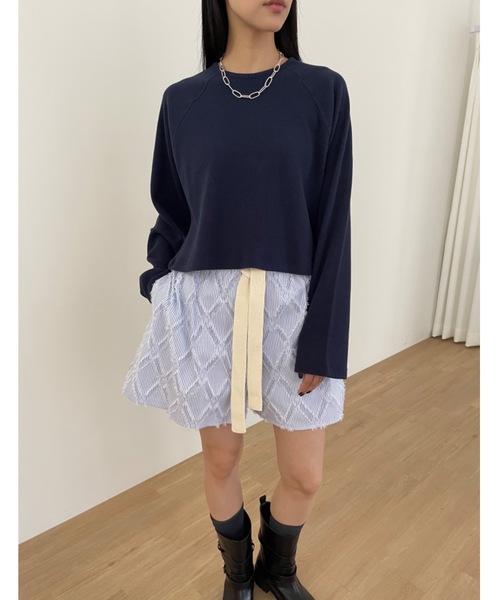 Didot.showroom（ディドット ショールーム）の「ラグラン ワッフル ロンT（Tシャツ/カットソー・レディース・オートミール/グレー/ネイビー・FREE）」の20枚目の写真
