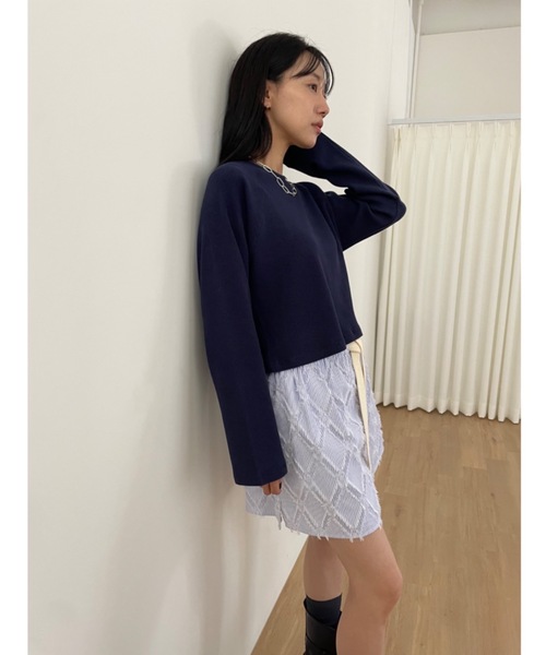 Didot.showroom（ディドット ショールーム）の「ラグラン ワッフル ロンT（Tシャツ/カットソー・レディース・オートミール/グレー/ネイビー・FREE）」の22枚目の写真