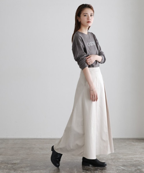 Pierrot(ピエロ)の「タックデザインフレアスカート(スカート・レディース・キャメル/グレイッシュベージュ/ブラック・L/PM/M)」の13枚目の写真