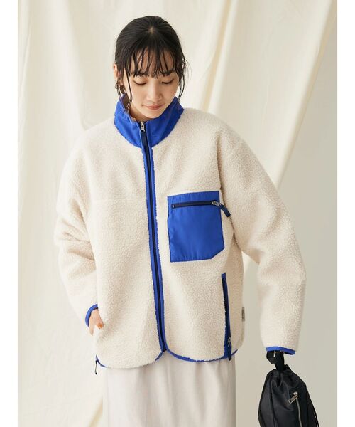 CRAFT STANDARD BOUTIQUE（クラフトスタンダードブティック）の「【防風】レトロボアZIPジャケット（その他アウター・レディース・ブラック/グレー/アイボリー・FREE）」の5枚目の写真