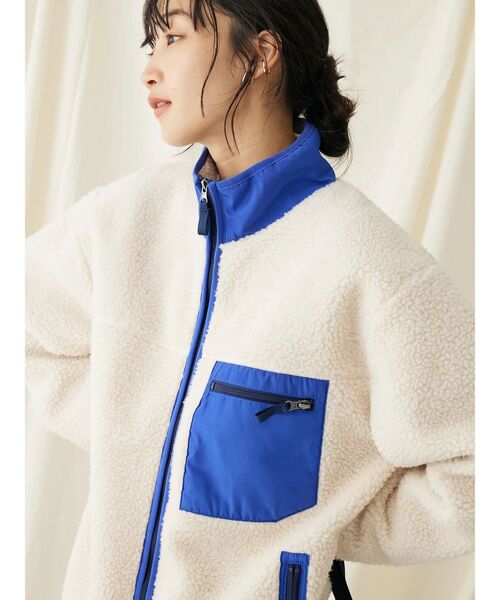 CRAFT STANDARD BOUTIQUE（クラフトスタンダードブティック）の「【防風】レトロボアZIPジャケット（その他アウター・レディース・ブラック/グレー/アイボリー・FREE）」の9枚目の写真