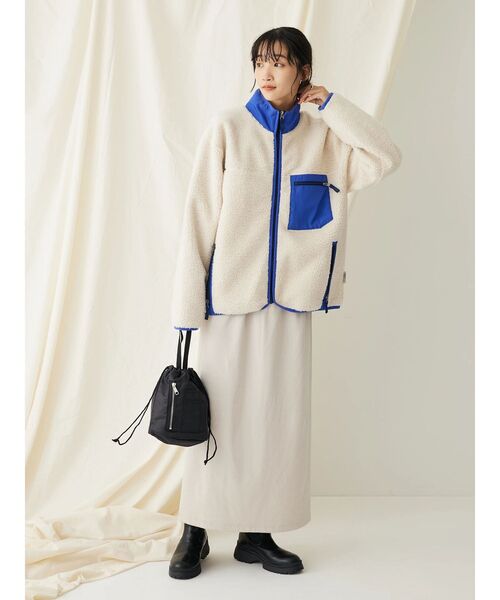 CRAFT STANDARD BOUTIQUE（クラフトスタンダードブティック）の「【防風】レトロボアZIPジャケット（その他アウター・レディース・ブラック/グレー/アイボリー・FREE）」の13枚目の写真