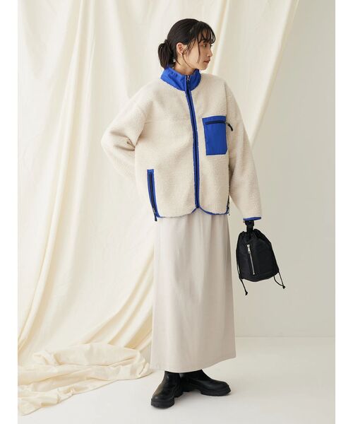 CRAFT STANDARD BOUTIQUE（クラフトスタンダードブティック）の「【防風】レトロボアZIPジャケット（その他アウター・レディース・ブラック/グレー/アイボリー・FREE）」の14枚目の写真