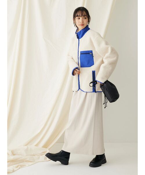 CRAFT STANDARD BOUTIQUE（クラフトスタンダードブティック）の「【防風】レトロボアZIPジャケット（その他アウター・レディース・ブラック/グレー/アイボリー・FREE）」の15枚目の写真